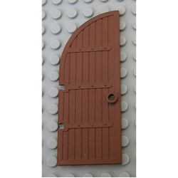 6105-8G Deur 1x4x8 met 1/4 Cirkel top bruin (klassiek) gebruikt *1C030
