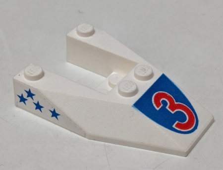 6153apb05-1 Steen, wig 6x4 met uitsnede CIJFER 3 en sterren zonder zijsleuven wit gebruikt *
