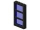 6160c05-11G Raam 1x4x6 Frame met 3 vakken VASTE ruit donkerblauw zwart gebruikt *1C038