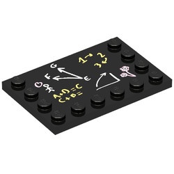 6180pb044-11G Tegel 4x6 met noppen zijkant schoolbord zwart gebruikt *5T10-04