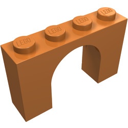 6182-150G Steen, boog 1x4x2 hoog caramel, midden gebruikt *1D051