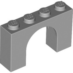6182-86G Steen, boog 1x4x2 hoog grijs, licht (blauwachtig) gebruikt *1D051
