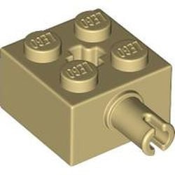 6232-2G Steen 2x2 met pin en asgat crème gebruikt *1D008
