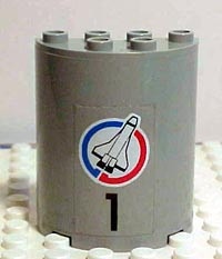 6259pb005-9G Cylinder, half 4x4x2 Spaceshuttle en 1 lichtgrijs (klassiek) gebruikt *