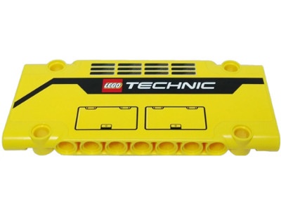 64782pb005L-3G Technic, Sierpaneel plat 5x11x1 TEKST: TECHNIC links geel gebruikt *4T087