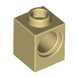 6541-2G Technic, steen 1x1 met PINgat crème gebruikt *1D052