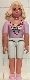 belvFem17G Vrouw - witte Shorts, Pink Shirt, Light gele Hair gebruikt *