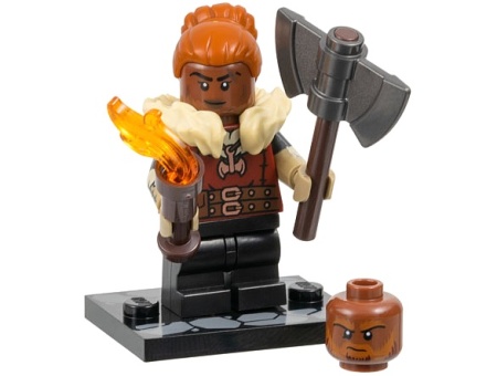 coldnd-1 Dungeons&Dragons: Dwarf Barbarian met bijl, hoofd en voetstuk NIEUW *0M0000