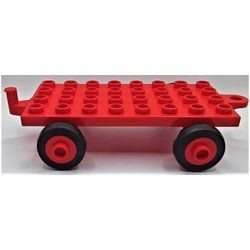 dupbaseold-5G DUPLO Auto basis 4x8x1/3 met gesloten clip rood gebruikt *