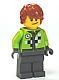 twn184G Lime jacket met zwart/witte vlag, donkeroranje haar gebruikt *0M0000