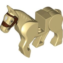 10352c01pb07-2 Paard nieuwe type beweegbare benen grijze teugels crème NIEUW *0D000
