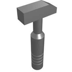 11402h-95 Hamer met geribbeld handvat zilver, mat NIEUW *0W012