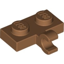 11476-150 Platte plaat 1x2 met horizontale clip LANGE einde caramel, midden NIEUW *1B291