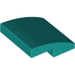 15068-39 Dakpan rond 2x2x2/3 geen noppen afgerond turquoise, donker NIEUW *1B103