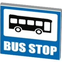 15210pb020-1G Verkeersbord- vierkant, met O-clip, BUS STOP wit gebruikt *1E009