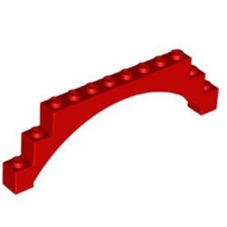 18838-5 Steen, boog 1x12x3 5 steunen onderin rood NIEUW *5B025