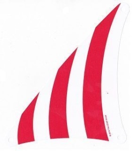 19934-1 Zeil 18x20 rode strepen wit NIEUW *5D000