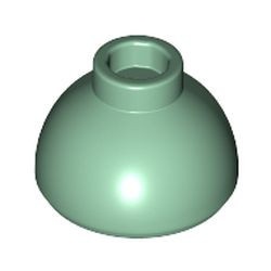 20952-48 Steen, 1 1/2 x 1 1/2 x2/3 dome (klein) groen, zandkleurig NIEUW *5C067