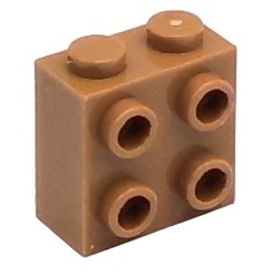 22885-150 'Steen 1x2x1 2/3e met noppen aan één zijde caramel, midden NIEUW *1L2-13