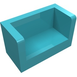 23969-156 Paneel 1x1x2 bankje met zijkanten blauw, middenazuur NIEUW *1B019