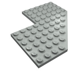 2401-9G Platte plaat 10x10 zonder hoek en 4x4 uitsnede lichtgrijs (klassiek) gebruikt *3D0000