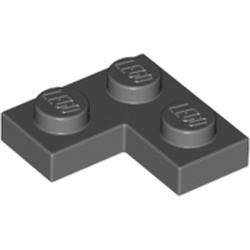 2420-85G Platte plaat 2x2 hoek grijs, donker (blauwachtig) gebruikt *1B374
