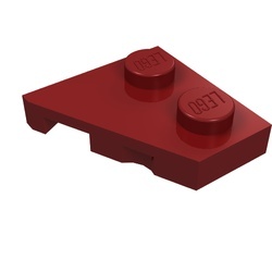 24307-59 Wig plaat 2x2 rechts rood, donker NIEUW *1B228