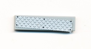 2431pb075-86G Tegel 1x4 met zilver plaat (Sticker) grijs, licht (blauwachtig) gebruikt *5t04-07