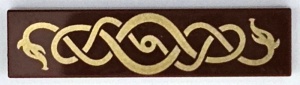 2431pb848-88 Tegel 1x4 Met zeeserpent bruin, roodachtig NIEUW *0K000