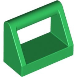 2432-6G Tegel 1x2 met hendel bovenop groen gebruikt *1D006