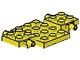 2441-3G Bodemplaat met wielhouders 7x4x2/3 geel gebruikt *3D000 - Img 2
