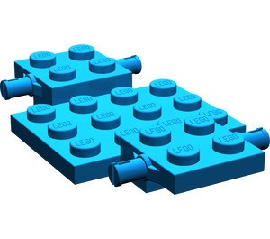 2441-7G Bodemplaat met wielhouders 7x4x2/3 blauw gebruikt *3D000