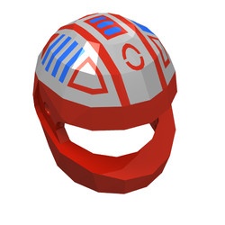 2446pb07-5 Helm Spyrius symbool (zilver/blauw) rood NIEUW *0L0000