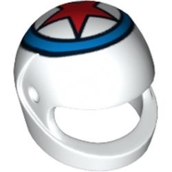 2446pb37-1 Helm met rode ster in blauwe cirkel (col07-7/col103) wit NIEUW *0L0000