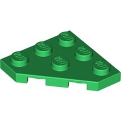 2450-6G Platte plaat 3x3 afgekapte hoek groen gebruikt *1G009