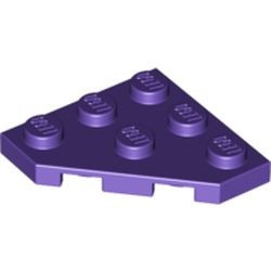 2450-89 Platte plaat 3x3 afgekapte hoek paars, donker NIEUW *5A017