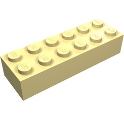 2456-33 Steen 2x6 geel, licht NIEUW *5K0000