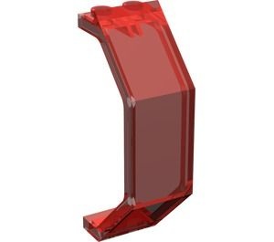 2466-17G Paneel 3x2x6- 4x gebogen transparant rood gebruikt *1F012