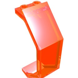 2466-18G Paneel 3x2x6- 4x gebogen transparant neonoranje gebruikt *1F012