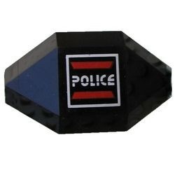 2468pb03-11G Paneel 3x3x6 hoek met Space Police 1 Logo rechts zwart gebruikt *