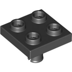 2476-11G Platte plaat 2x2 met pin aan onderzijde zwart gebruikt *1L326