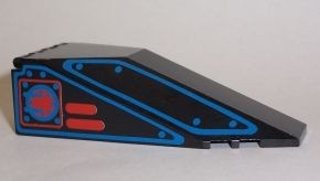 2507pb04-11G Cockpit glas 10x4x2 1/3 met blauwe lijnen zwart gebruikt *3L0000