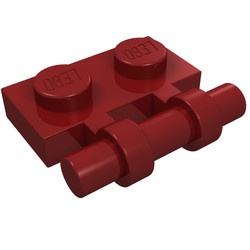 2540-59 Platte plaat 1x2 met OPEN hendel rood, donker NIEUW *1B293