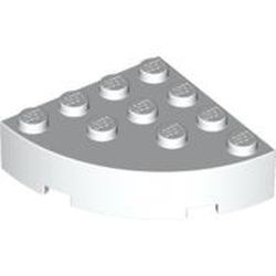 2577-1G Steen, 4x4 gebogen hoek massief wit gebruikt *1F022