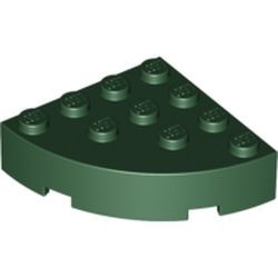 2577-80G Steen, 4x4 gebogen hoek massief groen, donker gebruikt *1F022