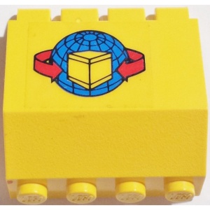 2582pb07-3G Scharnierpaneel 2x4x3 1-3v Sticker pakje geel gebruikt *1L0000