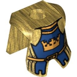 2587pb21-115 Harnas- lijf en benen Fantasy Era kroon motief BLAUW goud, parel NIEUW *2B000