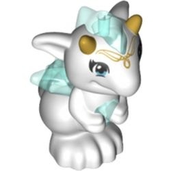 26090pb06-1 Drakenbaby nieuwe type doorzichtig lichtblauwe buik (Estari) wit NIEUW *0D000