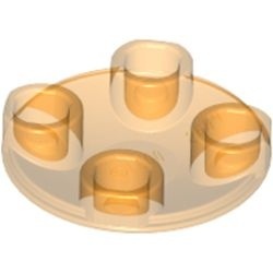 2654-98 Platte plaat 2x2 rond afgeronde bodem transparant oranje NIEUW *1B148