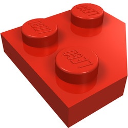 26601-5 Wig plaat 2x2 afgekapt hoekje rood NIEUW *1B353